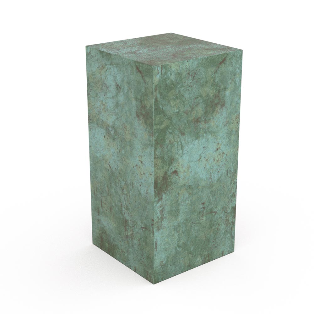 Dimension Cremation Urn for Ashes Adult in Green Bronze Rotated View