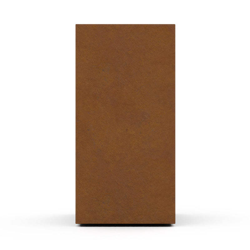 Dimension Cremation Urn for Ashes Pet in Corten Steel Front View