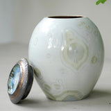 Dolomite Cremation Urn for Pets Ashes Lid Off Front View