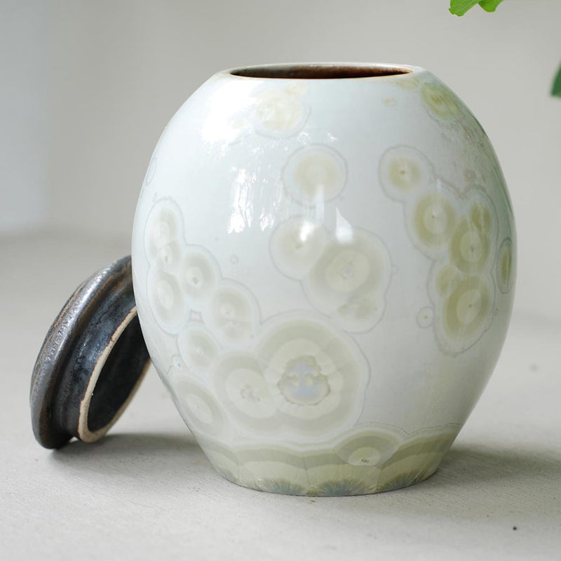 Dolomite Cremation Urn for Pets Ashes Lid Off Rotated View