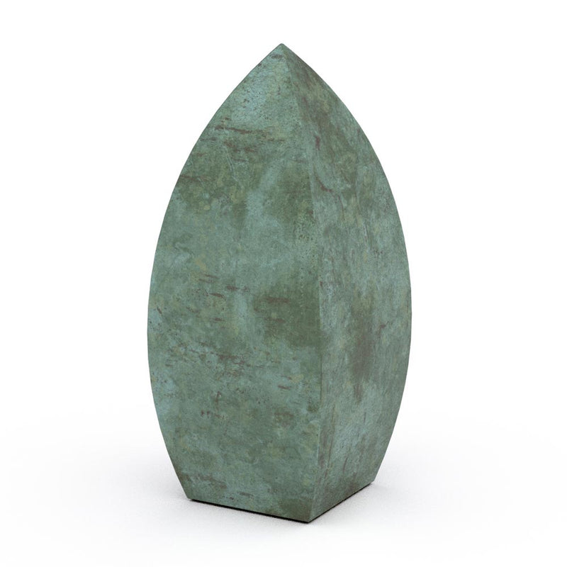 Drop Ashes Keepsake Urn in Green Bronze Rotated View