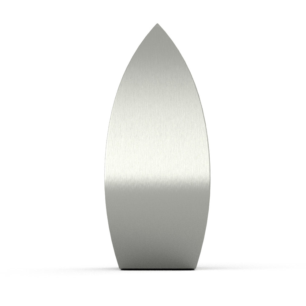 Drop Ashes Miniature Keepsake Urn in Stainless Steel Front View