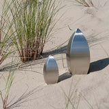 Drop Cremation Urn for Ashes Adult in Stainless Steel in Sand