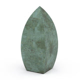 Drop Cremation Urn for Ashes Child in Green Bronze Rotated View
