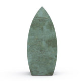 Drop Cremation Urn for Ashes Child in Green Bronze Side View
