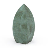 Drop Cremation Urn for Ashes Pet in Green Bronze Rotated View