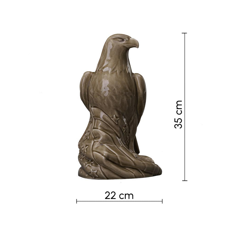 Eagle Cremation Urn for Ashes Dark Beige Dimensions