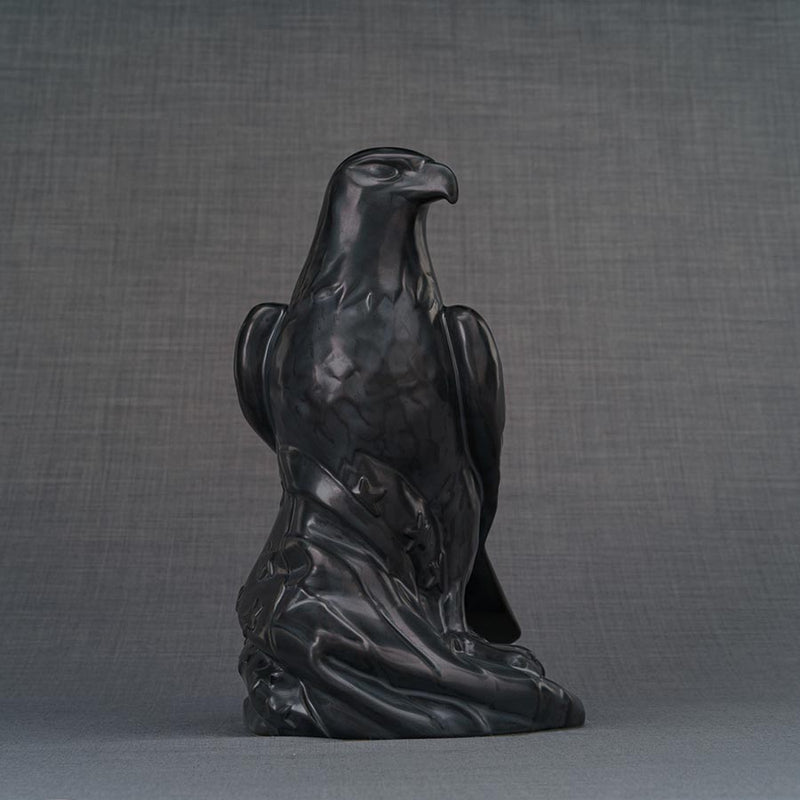 Eagle Cremation Urn for Ashes Matte Black Front View