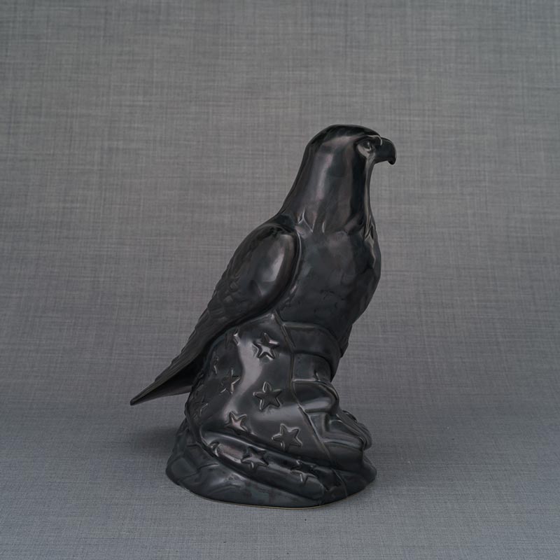 Eagle Cremation Urn for Ashes Matte Black Left View