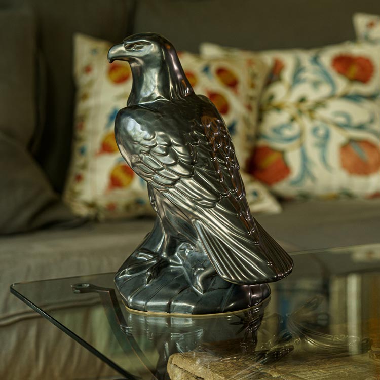 Eagle Cremation Urn for Ashes Matte Black Looking Behind