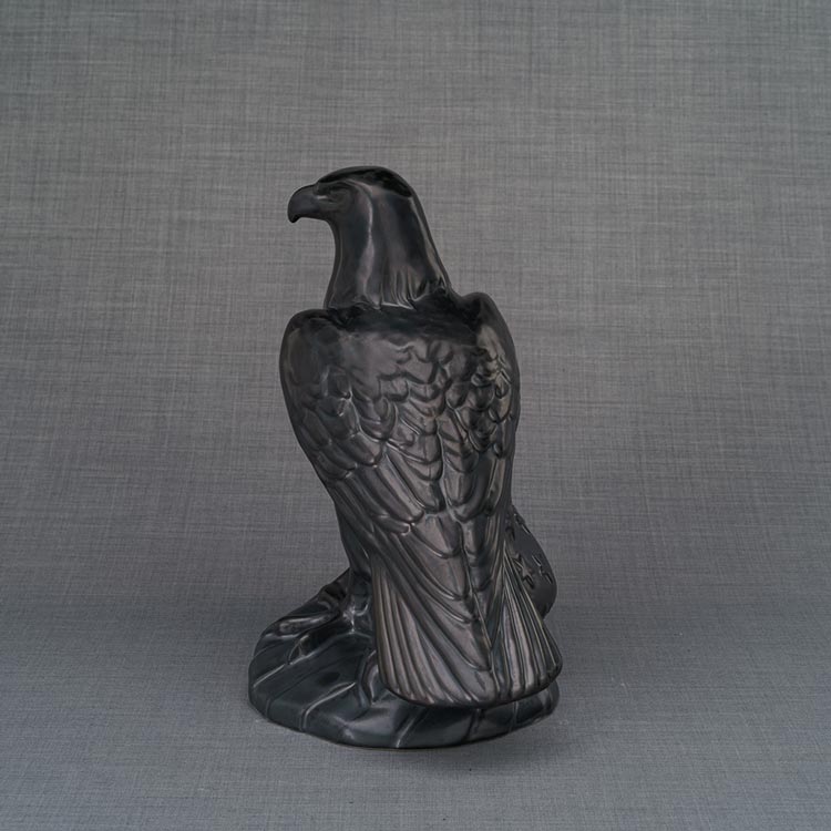 Eagle Cremation Urn for Ashes Matte Black Rear View