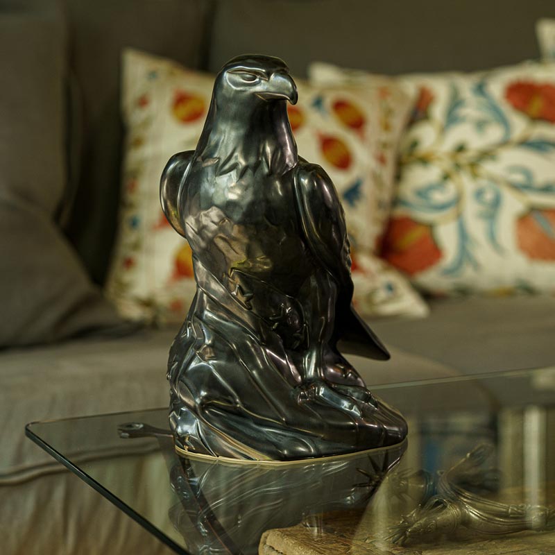 Eagle Cremation Urn for Ashes Matte Black on Table