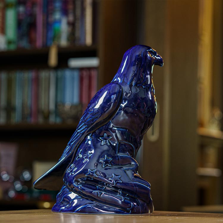 Eagle Cremation Urn for Ashes Metallic Blue on Table