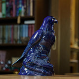 Eagle Cremation Urn for Ashes Metallic Blue on Table