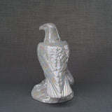 Eagle Cremation Urn for Ashes Pearlescent White Rear View 