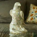 Eagle Cremation Urn for Ashes Pearlescent White on Table