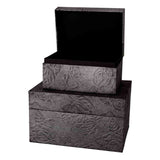 EarthUrn Chest Biodegradable Urn for Ashes in Embossed Black Small and Large