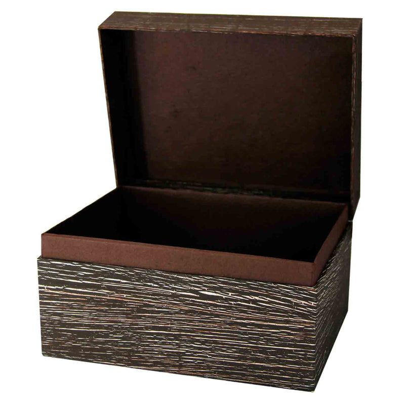 EarthUrn Chest Biodegradable Urn for Ashes in Embossed Brown Small Open
