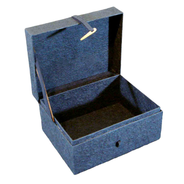 EarthUrn Chest Biodegradable Urn for Ashes in Navy Large Open