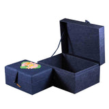 EarthUrn Chest Biodegradable Urn for Ashes in Navy Large and Small