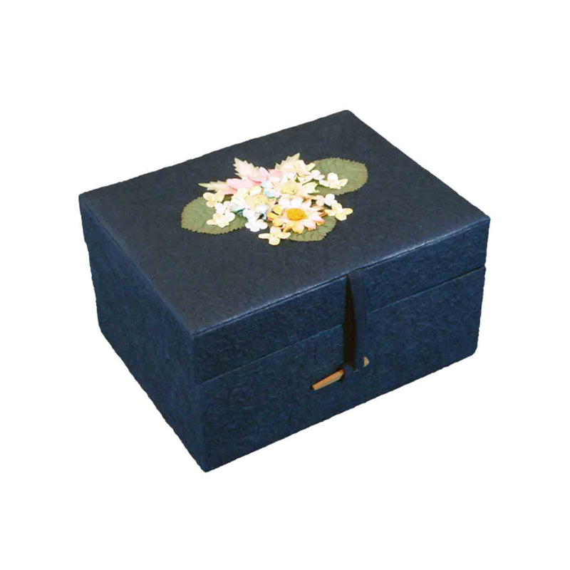 EarthUrn Chest Biodegradable Urn for Ashes in Navy Large