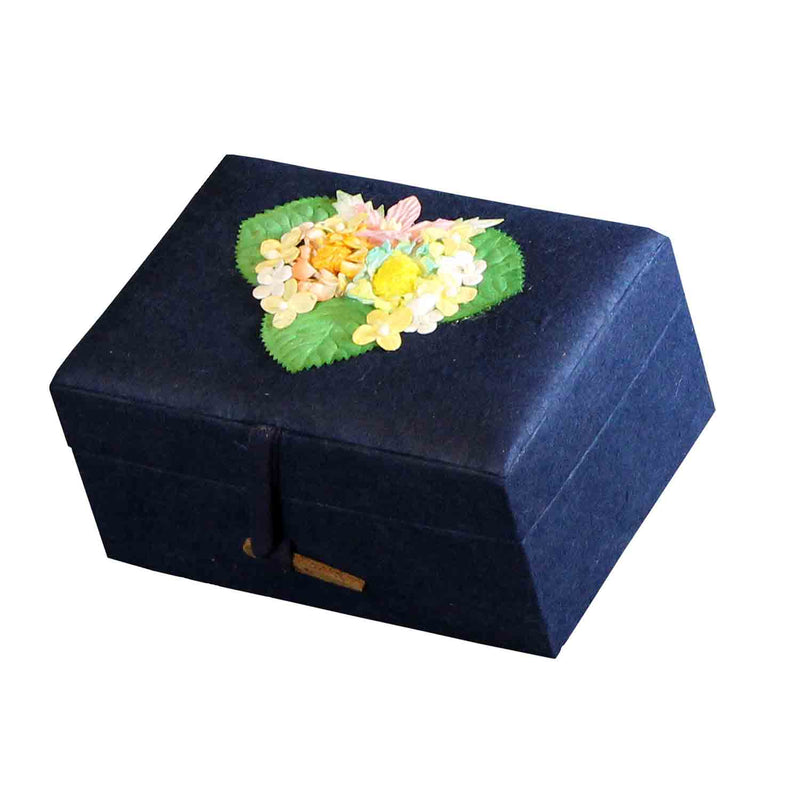 EarthUrn Chest Biodegradable Urn for Ashes in Navy Small