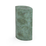 Ellipse Cremation Urn for Ashes Child in Green Bronze Rotated View