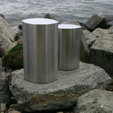Ellipse Cremation Urn for Ashes Child in Stainless Steel on Rocks