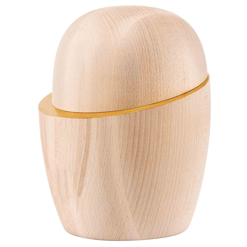 Eclipse Cremation Urn for Ashes in Beech Wood with Gold