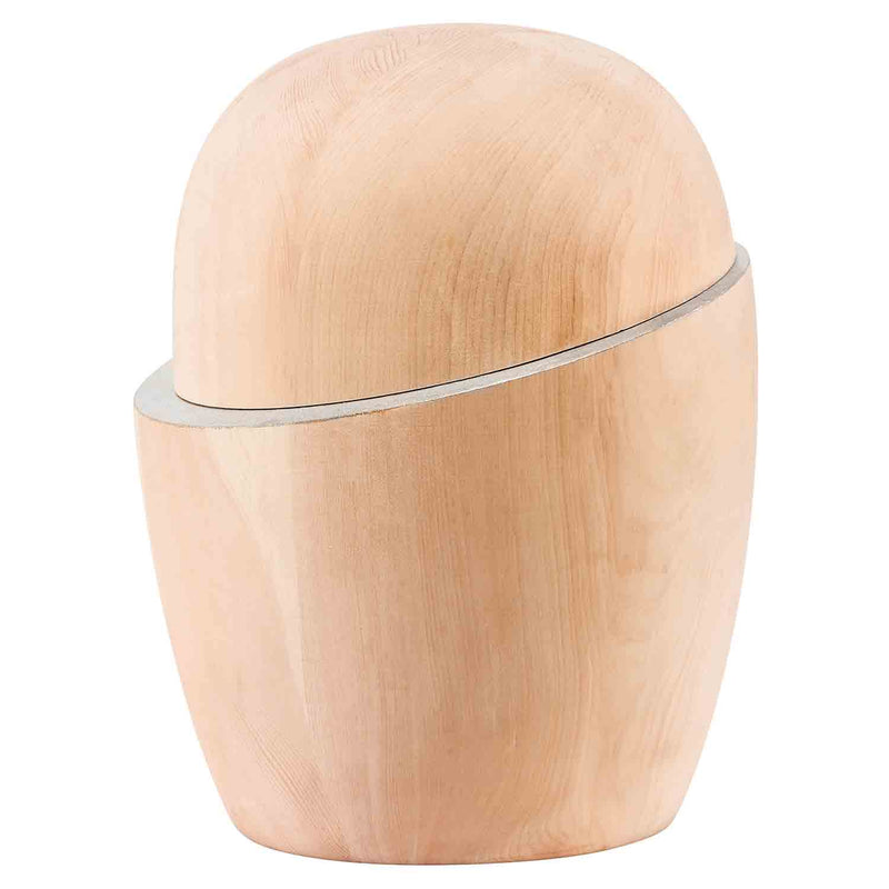 Eclipse Cremation Urn for Ashes in Swiss Pine Wood with Silver