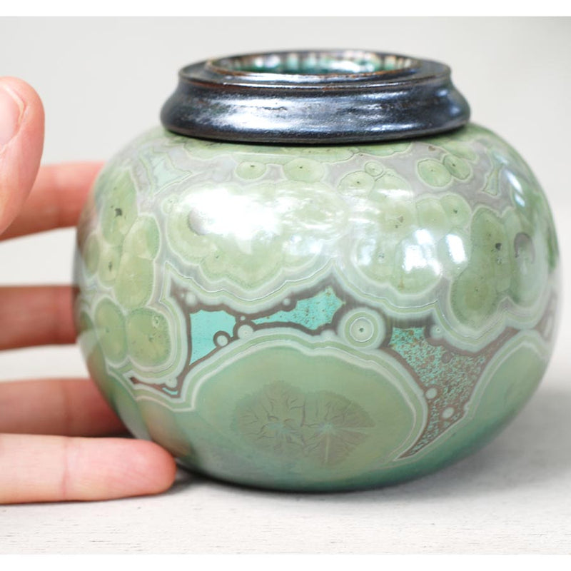 Ekanite Cremation Urn for Pets Ashes Close up with Hand