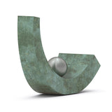 Equilibrium Ashes Keepsake Urn in Green Bronze Back View