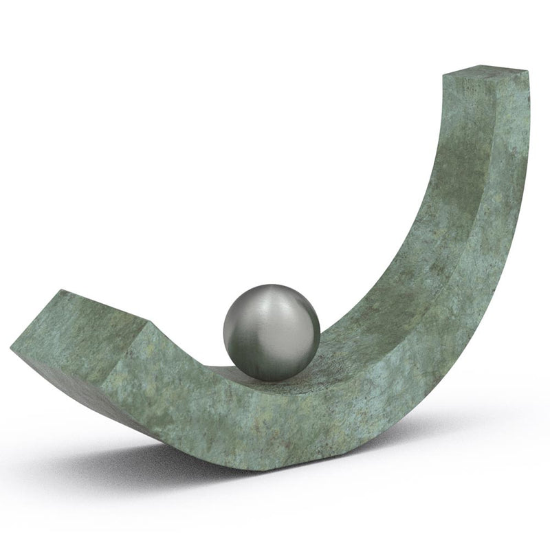 Equilibrium Ashes Keepsake Urn in Green Bronze Front View