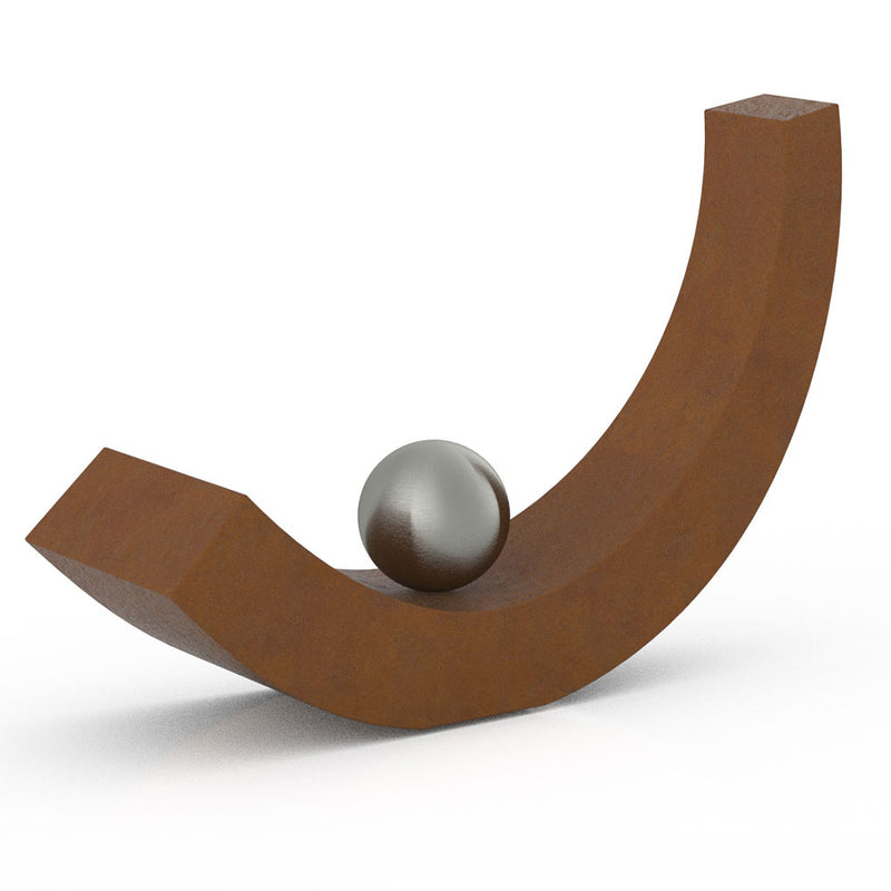 Equilibrium Cremation Urn for Ashes Adult in Corten Steel Front View