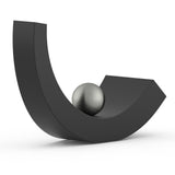 Equilibrium Cremation Urn for Ashes Companion in Matte Black Stainless Steel Back View