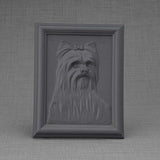 Female Yorkie Dog Urn For Pet Ashes Charcoal Grey Front View