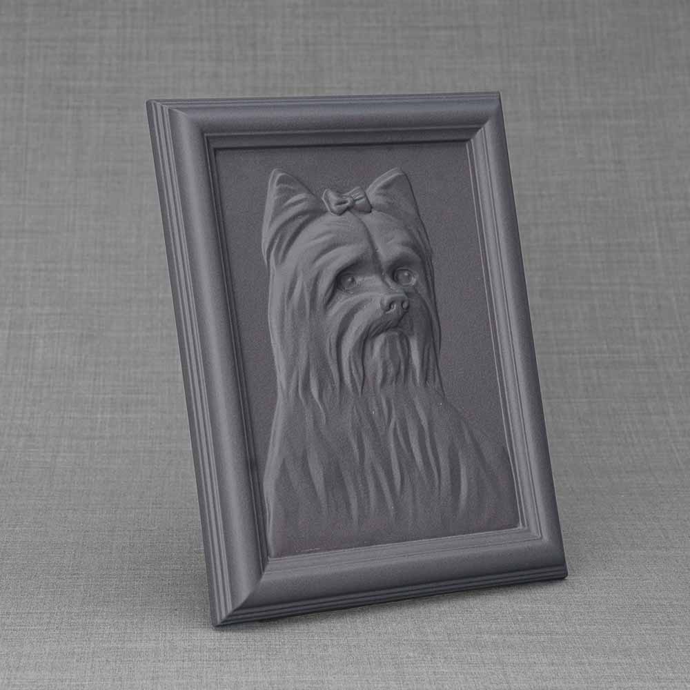 Female Yorkie Dog Urn For Pet Ashes Charcoal Grey Right View