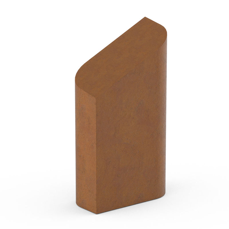 Flame Cremation Urn for Ashes Adult in Corten Steel Front View