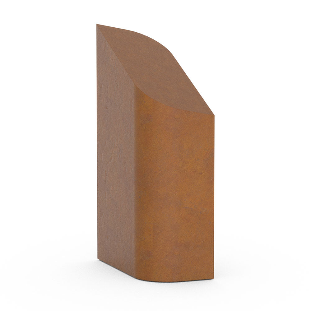 Flame Cremation Urn for Ashes Adult in Corten Steel Side View