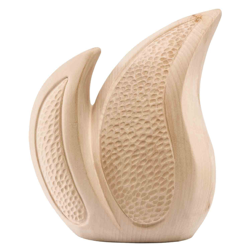 Flame Cremation Urn for Ashes in Lime Wood