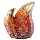 Flame Cremation Urn for Ashes with Real Gold Leaf