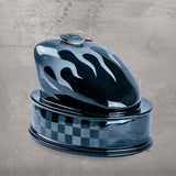 Flame Motorcycle Fuel Tank Cremation Urn for Ashes Grey