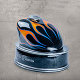 Flame Motorcycle Fuel Tank Cremation Urn for Ashes Orange and Blue