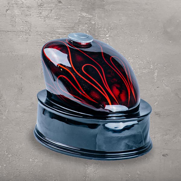 Flame Motorcycle Fuel Tank Cremation Urn for Ashes Red