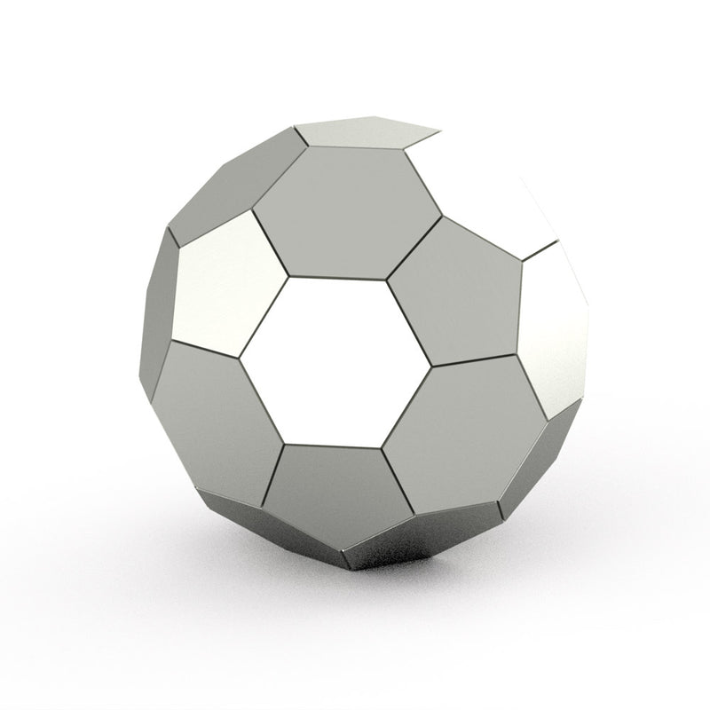 Football Cremation Urn for Ashes Adult in Stainless Steel Front View