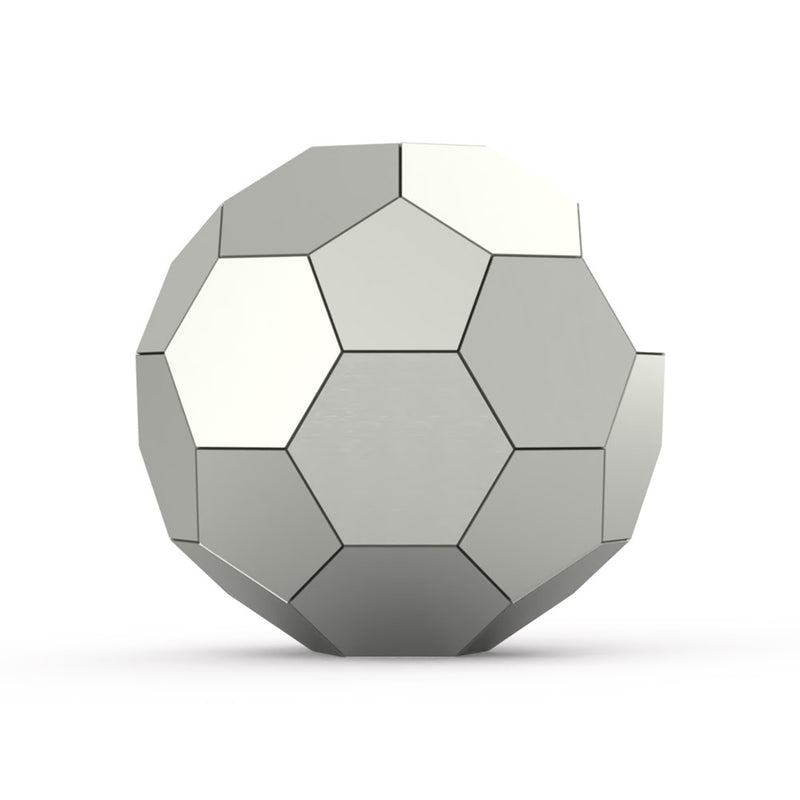 Football Cremation Urn for Ashes Child in Stainless Steel Back View