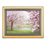 Frame Cremation Urn for Ashes Painted Gold and Silver Pink Flower Woods