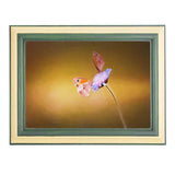 Frame Cremation Urn for Ashes Painted Green Butterfly on Flower