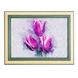 Ashes Photo Frame Cremation Urn Painted Green Purple Flowers