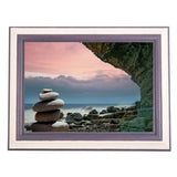 Frame Cremation Urn for Ashes Painted Purple Cave with Stones